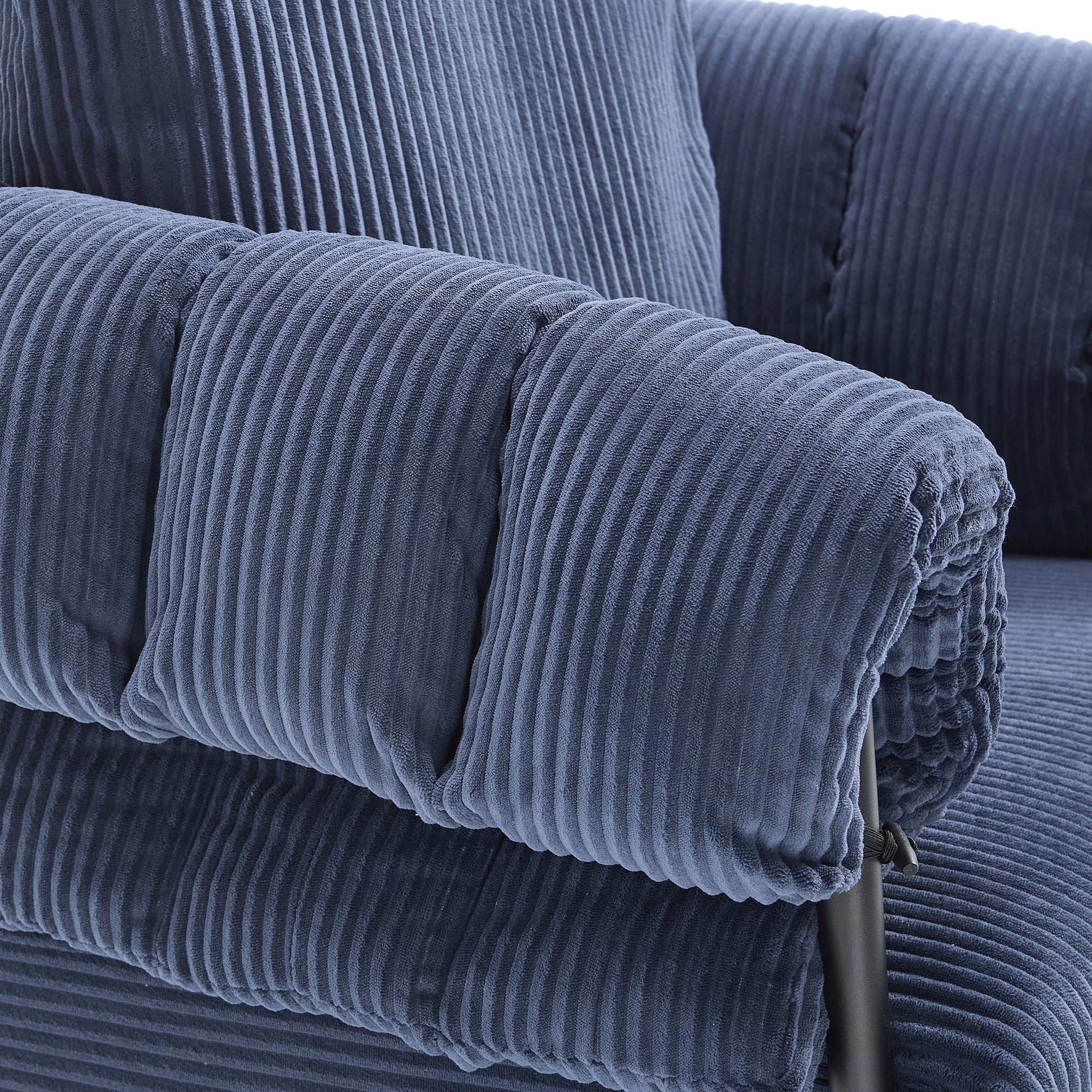 TS Modern decorative chair, living room side chair with gold metal legs, no wheels, suitable for dressing area, reception room, office,Teddy fleece upholstered metal foot sofa 1PC Dark Blue Accent Chair