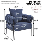 TS Modern decorative chair, living room side chair with gold metal legs, no wheels, suitable for dressing area, reception room, office,Teddy fleece upholstered metal foot sofa 1PC Dark Blue Accent Chair