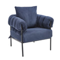 TS Modern decorative chair, living room side chair with gold metal legs, no wheels, suitable for dressing area, reception room, office,Teddy fleece upholstered metal foot sofa 1PC Dark Blue Accent Chair