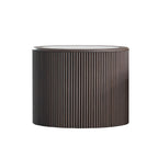 Modern Marble Pattern Coffee Table 23.62 inch Round End Coffee Table for Living Room,Small Side Table with Sturdy Pedestal for Bedroom,Dark Brown