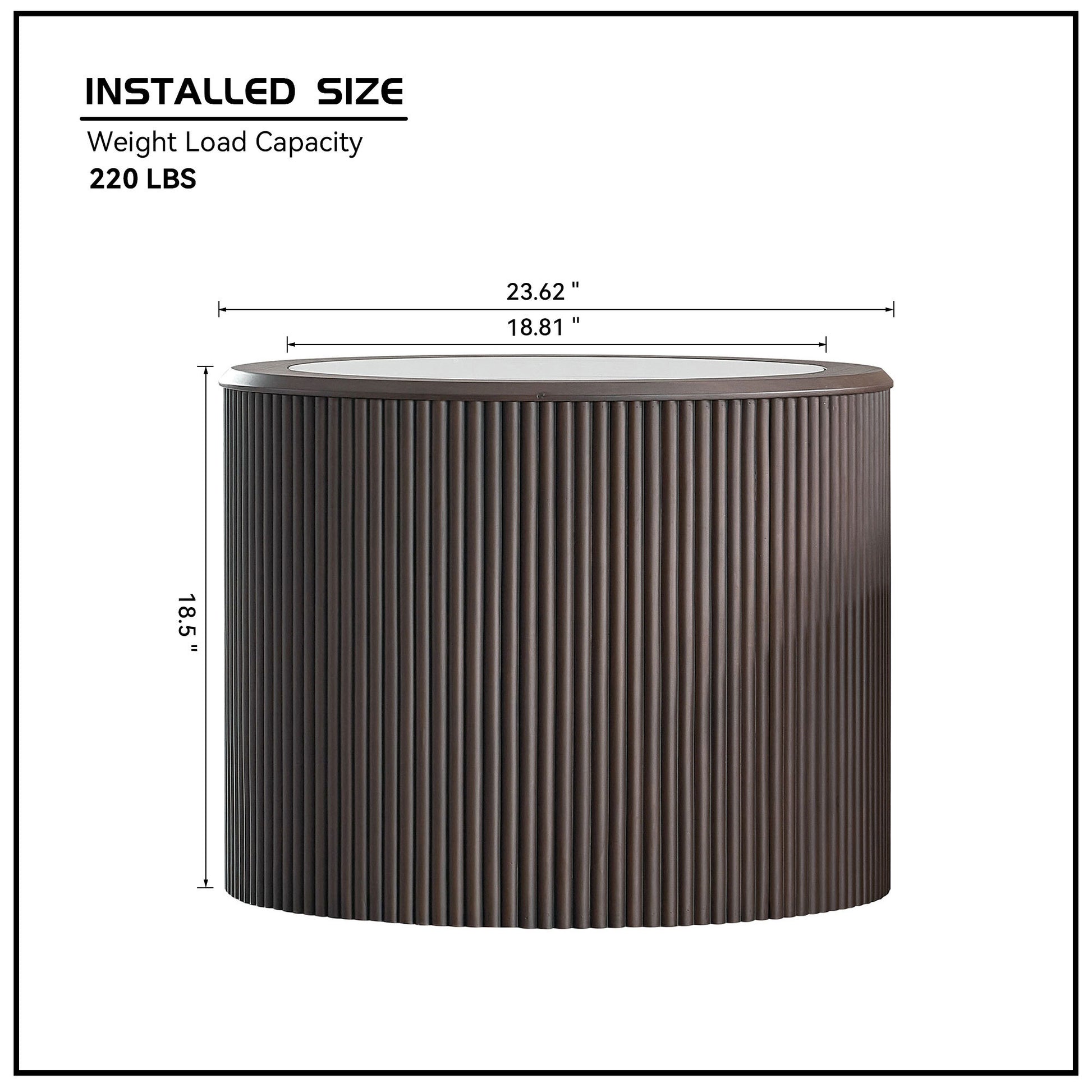 Modern Marble Pattern Coffee Table 23.62 inch Round End Coffee Table for Living Room,Small Side Table with Sturdy Pedestal for Bedroom,Dark Brown