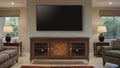 Modern Style TV Stand 3 Drawers Gold Round Knobs And Legs Felt Line Drawers Dark Cherry Finish Media Console