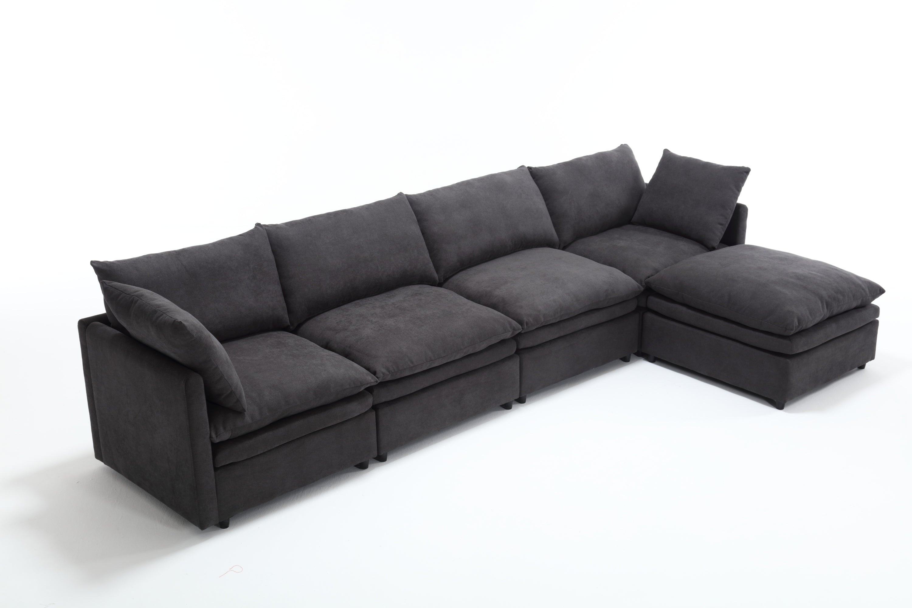 [ PACKAGING NEW UPGRADE] [VIDEO PROVIDED]Modern U-shaped Sectional Sofa ,5-seat Sofa ,Sleeper Sofa Couch with Chaise Lounge for Living Room,Apartment,Upholstered,Polyester,New upgrade,Dark Gray
