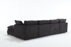 [ PACKAGING NEW UPGRADE] [VIDEO PROVIDED]Modern U-shaped Sectional Sofa ,5-seat Sofa ,Sleeper Sofa Couch with Chaise Lounge for Living Room,Apartment,Upholstered,Polyester,New upgrade,Dark Gray