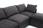 [ PACKAGING NEW UPGRADE] [VIDEO PROVIDED]Modern U-shaped Sectional Sofa ,5-seat Sofa ,Sleeper Sofa Couch with Chaise Lounge for Living Room,Apartment,Upholstered,Polyester,New upgrade,Dark Gray