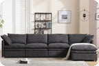 [ PACKAGING NEW UPGRADE] [VIDEO PROVIDED]Modern U-shaped Sectional Sofa ,5-seat Sofa ,Sleeper Sofa Couch with Chaise Lounge for Living Room,Apartment,Upholstered,Polyester,New upgrade,Dark Gray