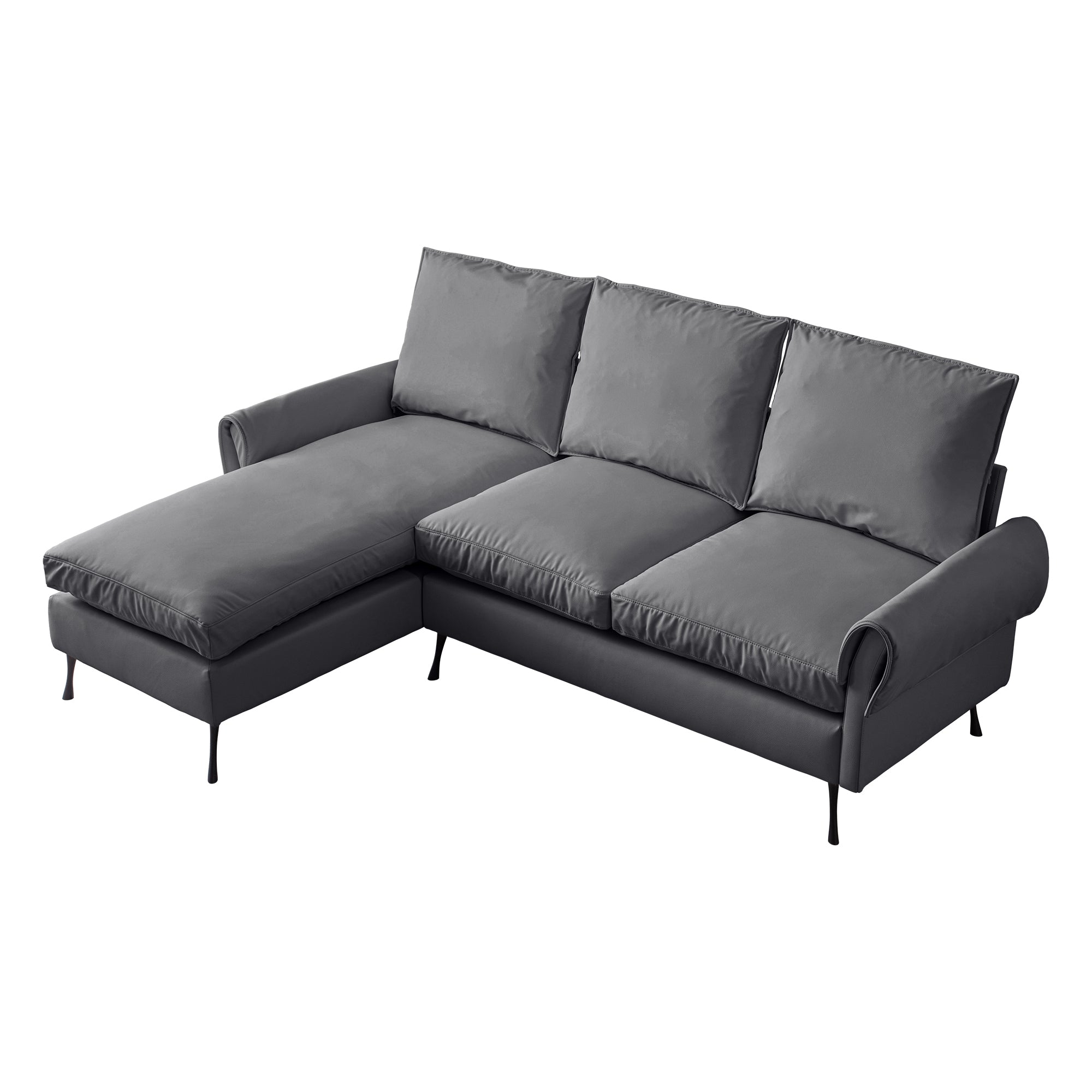 [VIDEO] provided]81"Modern Sectional Technical leather L-Shaped Sofa Couch with Reversible Chaise Lounge