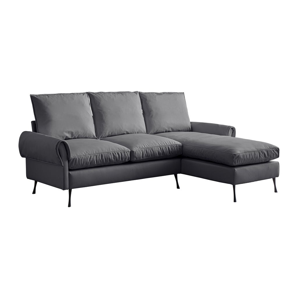 [VIDEO] provided]81"Modern Sectional Technical leather L-Shaped Sofa Couch with Reversible Chaise Lounge