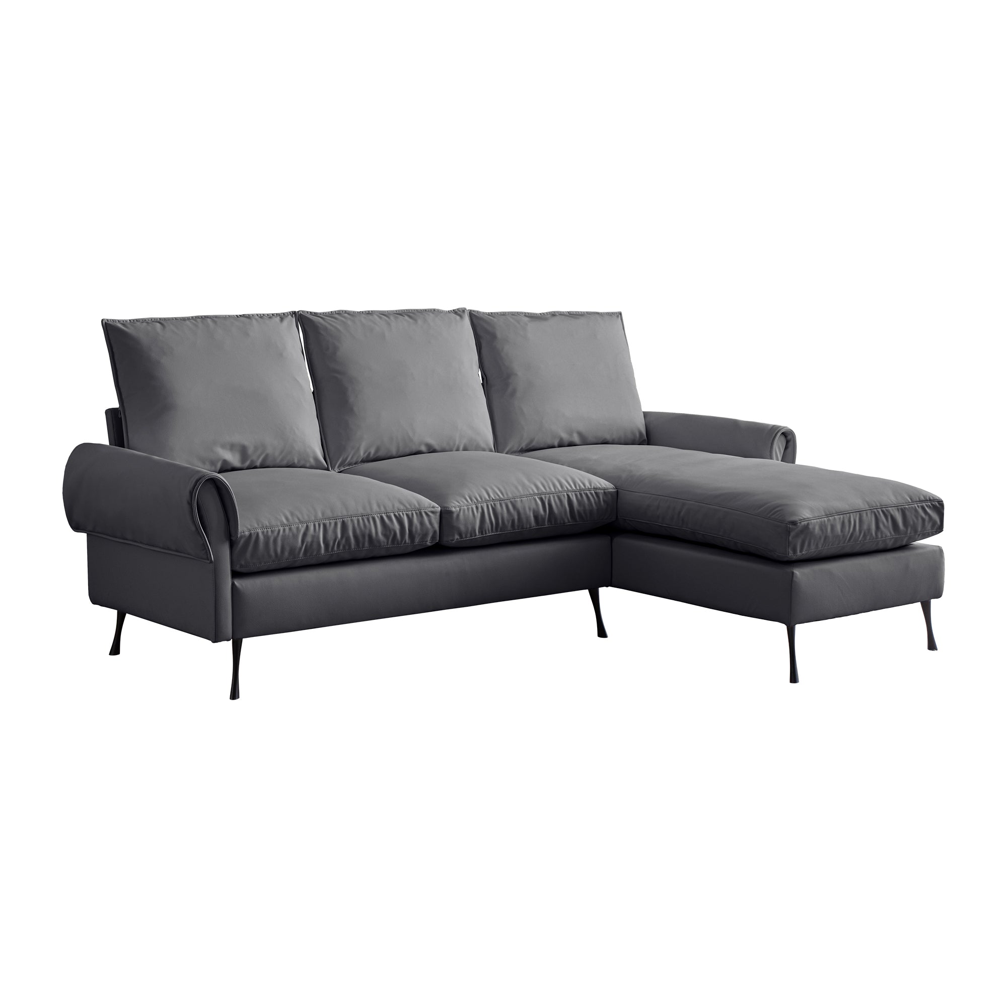[VIDEO] provided]81"Modern Sectional Technical leather L-Shaped Sofa Couch with Reversible Chaise Lounge