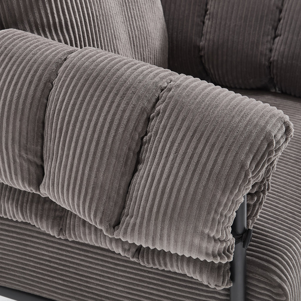 TS Modern decorative chair, living room side chair with gold metal legs, no wheels, suitable for dressing area, reception room, office,Teddy fleece upholstered metal foot sofa 1PC DARK GREY Accent Chair