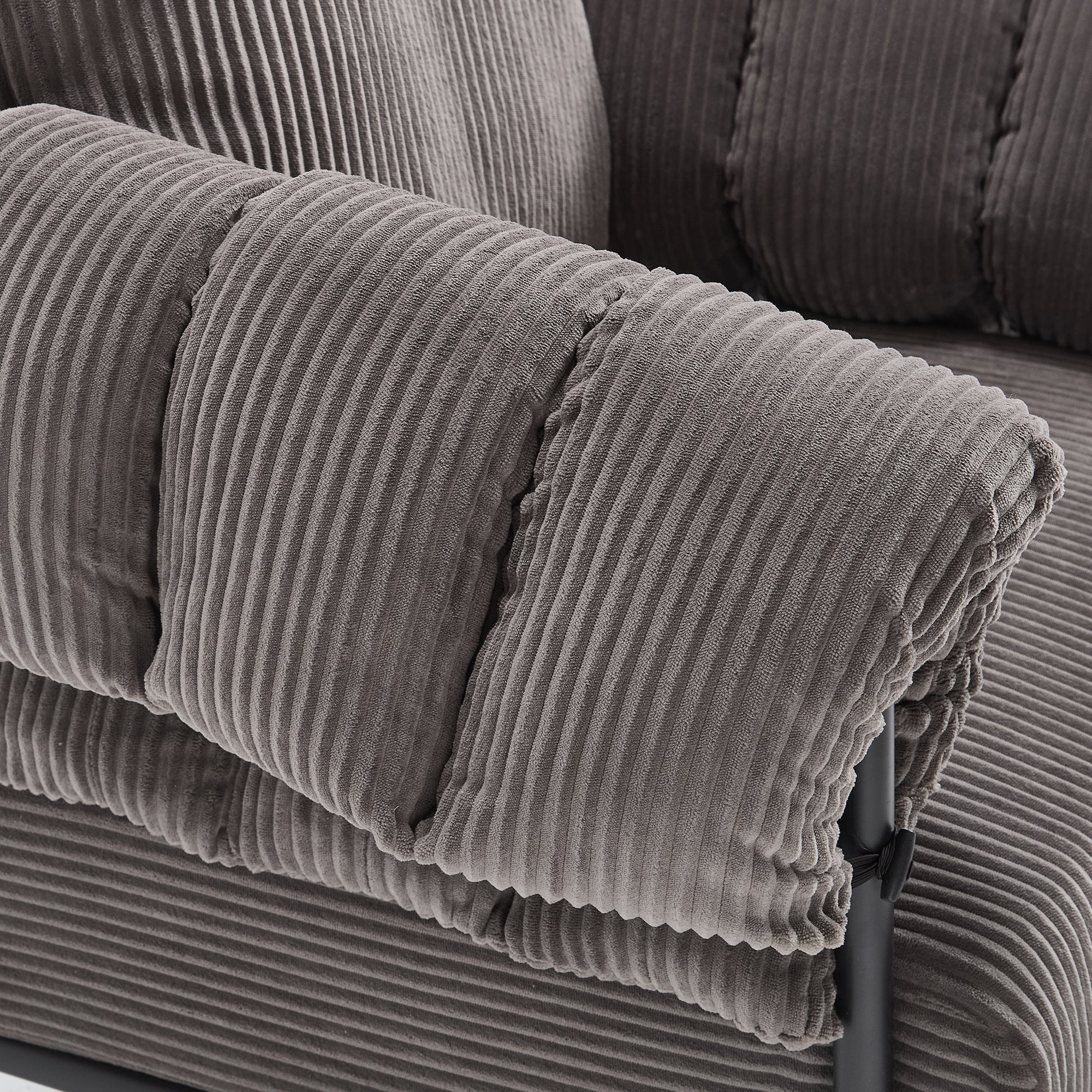 TS Modern decorative chair, living room side chair with gold metal legs, no wheels, suitable for dressing area, reception room, office,Teddy fleece upholstered metal foot sofa 1PC DARK GREY Accent Chair