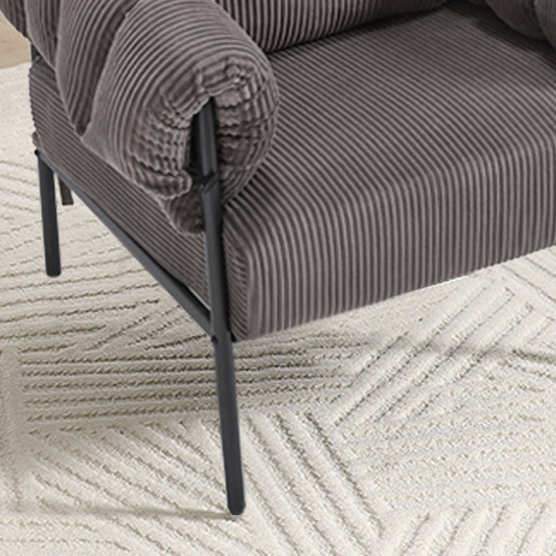 TS Modern decorative chair, living room side chair with gold metal legs, no wheels, suitable for dressing area, reception room, office,Teddy fleece upholstered metal foot sofa 1PC DARK GREY Accent Chair