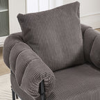 TS Modern decorative chair, living room side chair with gold metal legs, no wheels, suitable for dressing area, reception room, office,Teddy fleece upholstered metal foot sofa 1PC DARK GREY Accent Chair