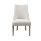Modern Type Dining Chair Set of 2 Upholstered Ivory Solid Wood Dining Chair