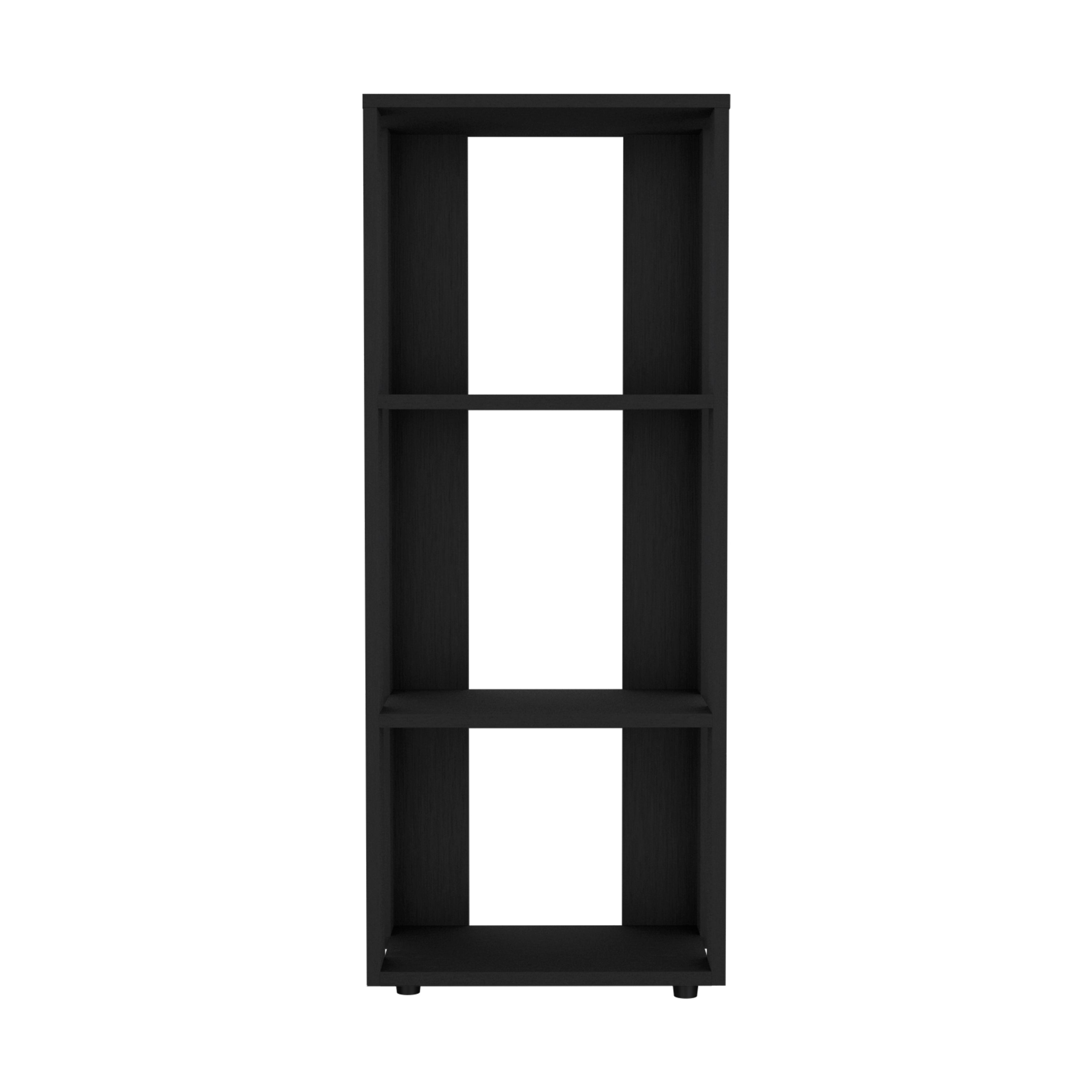 Eco 39 Tall Four-Tier Bookcase, Living Room, Storage Cabinet, Shelves Black