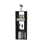 Eco 39 Tall Four-Tier Bookcase, Living Room, Storage Cabinet, Shelves Black