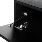 Elegant 2-in-1 Shoe Cabinets with Soft Cushion , Modern Narrow Storage Bench with Arched Doors & Rebound Devices, Versatile Shoe Rack Organizer with Adjustable Shelves for Hallway, Living Room, Black