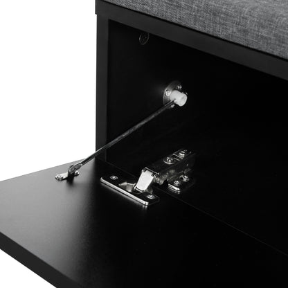 Elegant 2-in-1 Shoe Cabinets with Soft Cushion , Modern Narrow Storage Bench with Arched Doors & Rebound Devices, Versatile Shoe Rack Organizer with Adjustable Shelves for Hallway, Living Room, Black