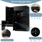 Elegant 2-in-1 Shoe Cabinets with Soft Cushion , Modern Narrow Storage Bench with Arched Doors & Rebound Devices, Versatile Shoe Rack Organizer with Adjustable Shelves for Hallway, Living Room, Black