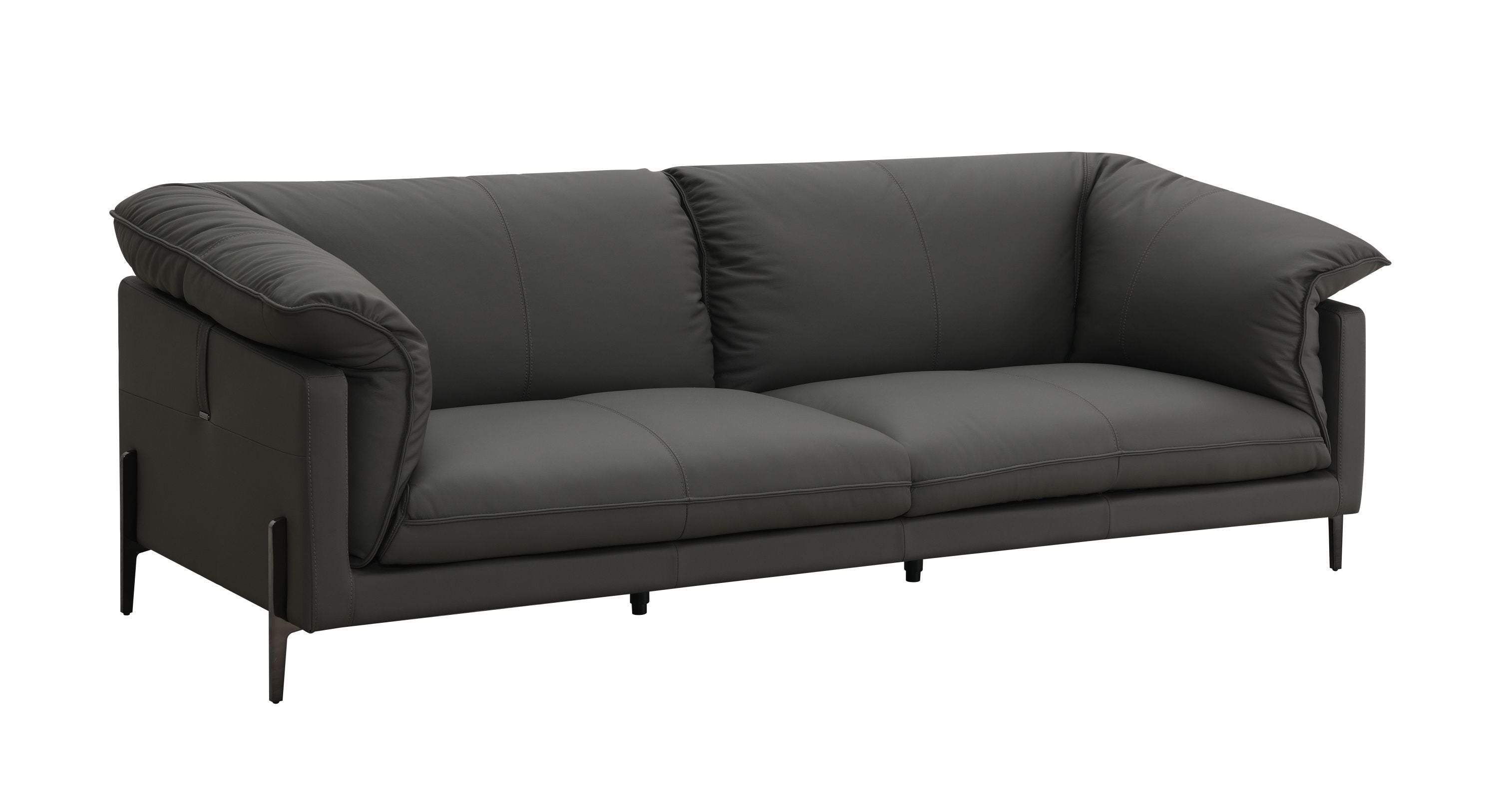 Tadi Black Top Grain Leather Loveseat