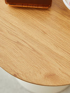 ROUND COFFEE TABLE WHITE+WOOD