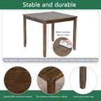 Elegant 5-piece Wooden Dining Table Set with 4 Chairs, Dining Table Set for 4 People, Modern 4 Person Dining Table Set for Living Room, Kitchen and Dining Room, Walnut Dining Table Set