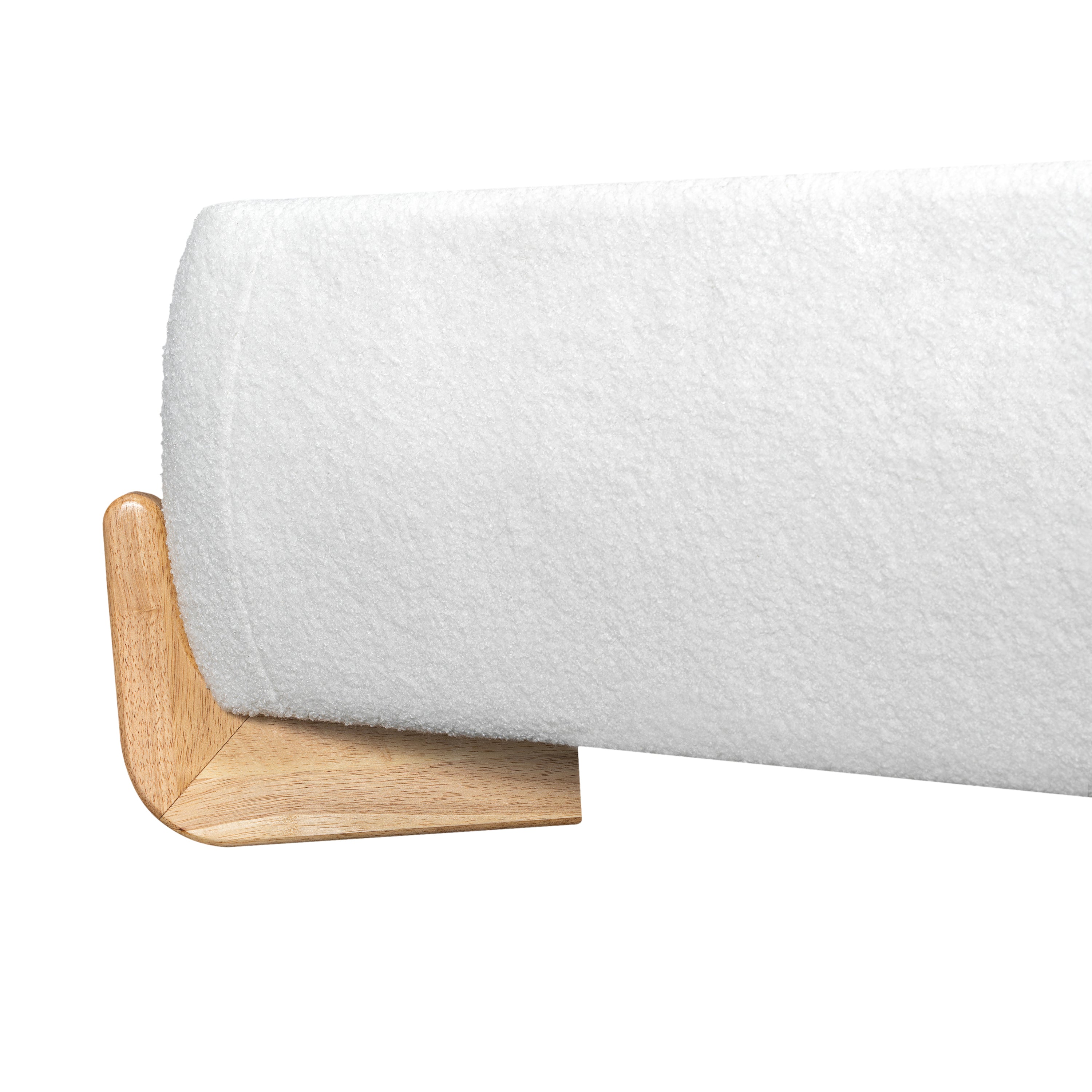 Elegant Boucle Upholstered Bed, A Luxurious and Comfortable Bedroom Centerpiece, Queen Size, White Bed Frame