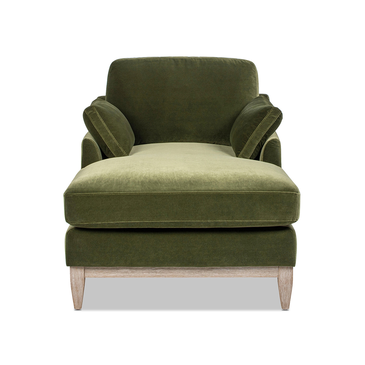Pasadena Modern Farmhouse Chaise Lounge Chair, Olive Green