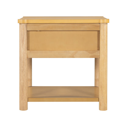 Wood Nightstand,Modern Nightstands with Drawer, Farmhouse Bedside Table for Bedroom Living Room ,MP2(set of 2) Natural&Beige Color Nightstands