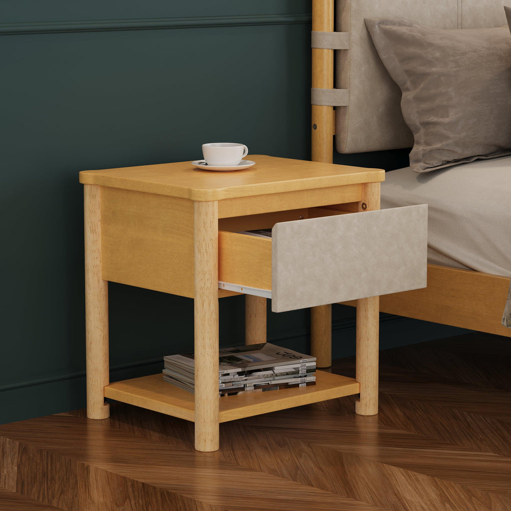 Modern Farmhouse Nightstands Set of 2 with Drawer.