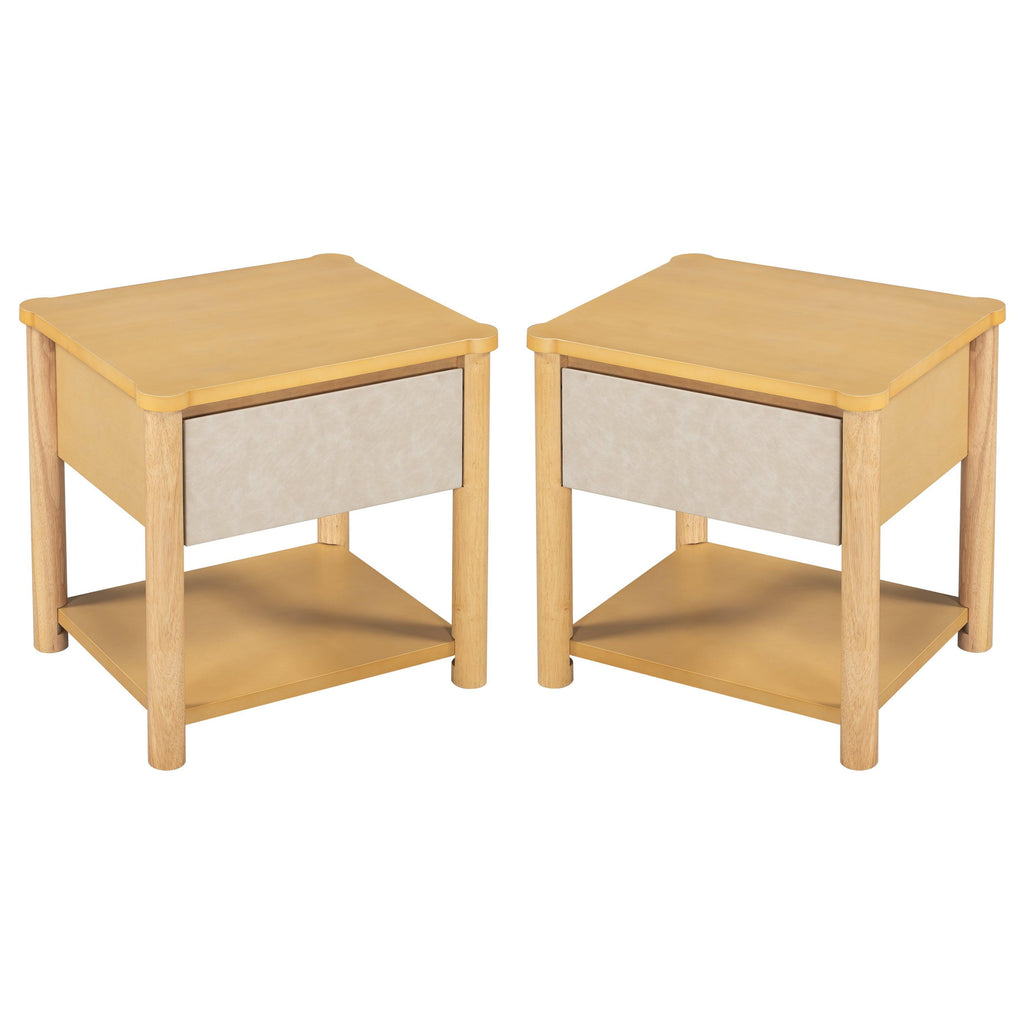 Modern Farmhouse Nightstands Set of 2 with Drawer.
