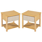 Modern Farmhouse Nightstands Set of 2 with Drawer.
