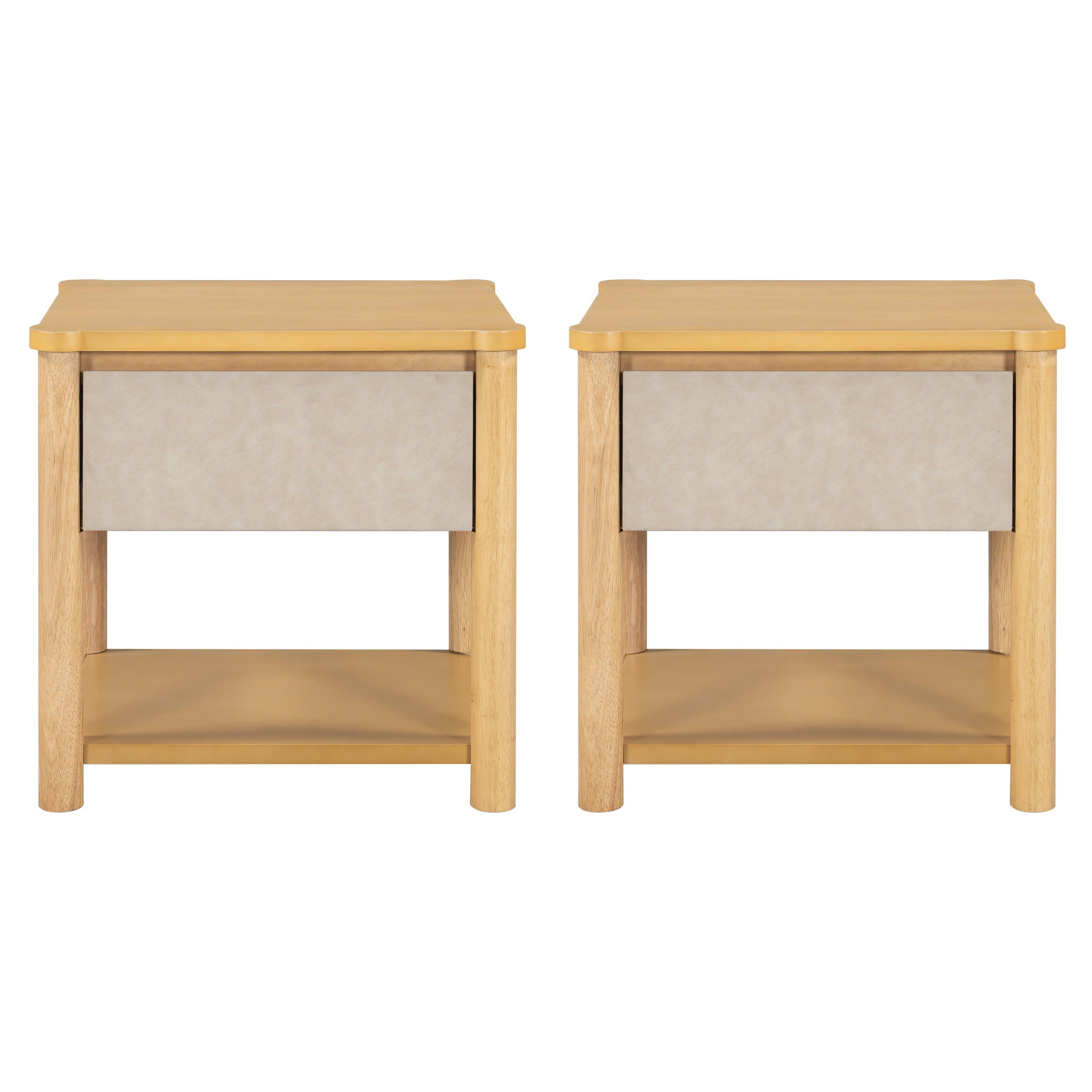Modern Farmhouse Nightstands Set of 2 with Drawer.