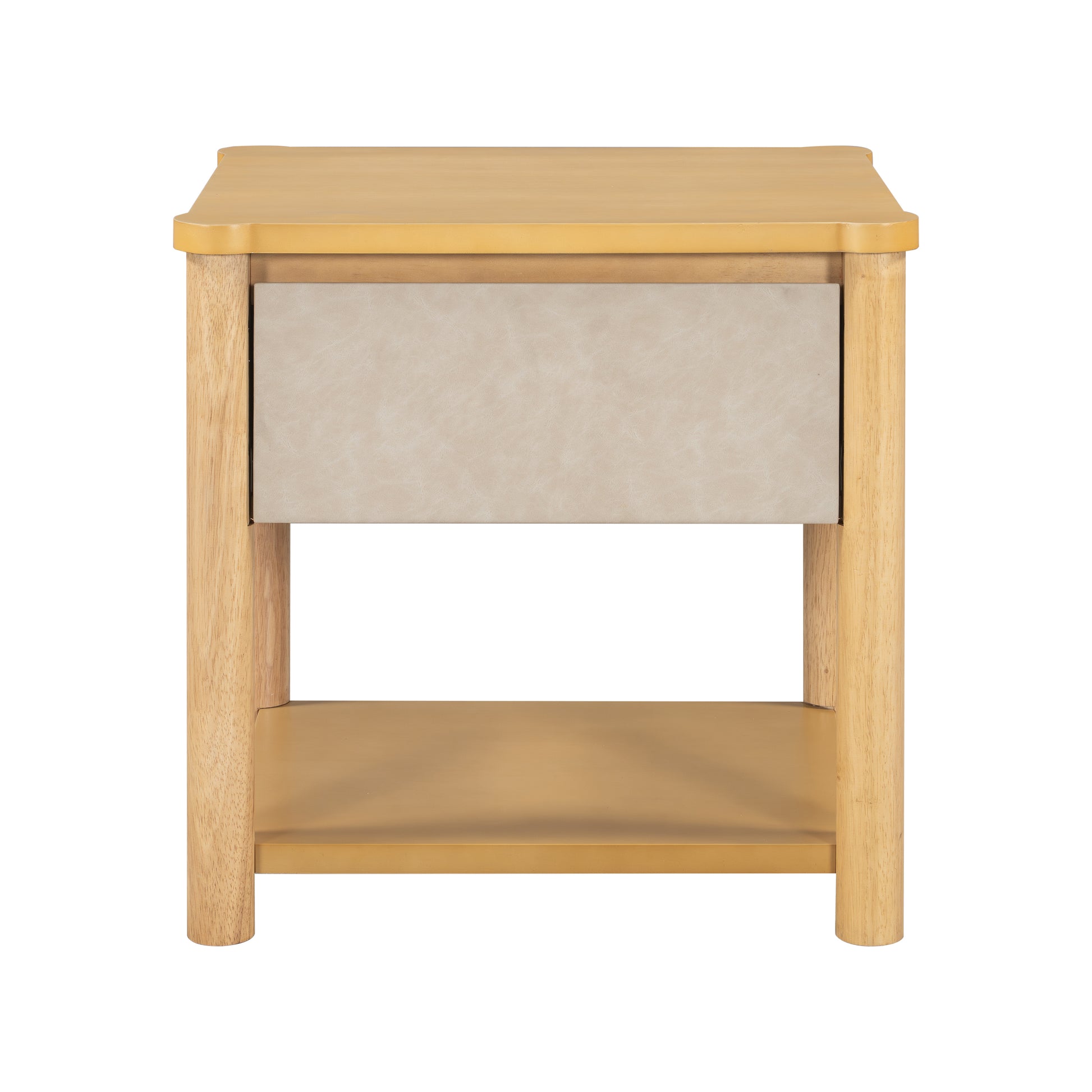 Wood Nightstand,Modern Nightstands with Drawer, Farmhouse Bedside Table for Bedroom Living Room ,MP2(set of 2) Natural&Beige Color Nightstands