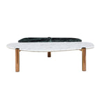 Faux Marble Coffee Tables Accent Tea Tables with Gold Metal Foot for Living Room Home Office