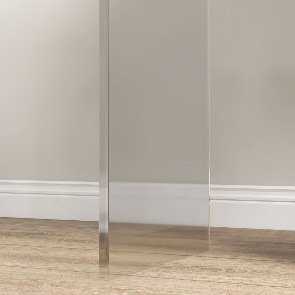 21" Long Rectangle All Acrylic 15mm Thick Waterfall Coffee Table, Clear - Groovy Boardz