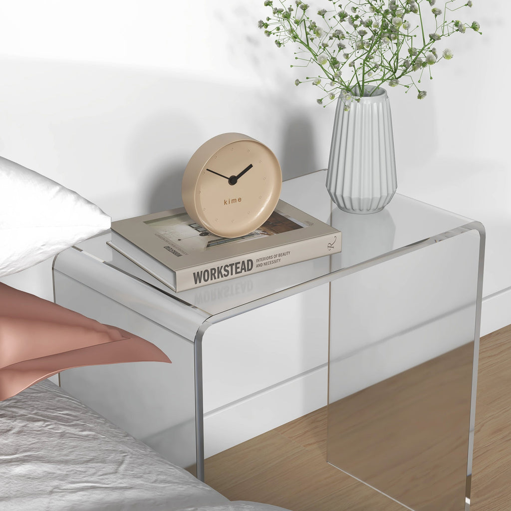 21" Long Rectangle All Acrylic 15mm Thick Waterfall Coffee Table, Clear - Groovy Boardz