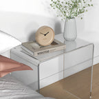 21" Long Rectangle All Acrylic 15mm Thick Waterfall Coffee Table, Clear - Groovy Boardz