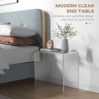 21" Long Rectangle All Acrylic 15mm Thick Waterfall Coffee Table, Clear - Groovy Boardz