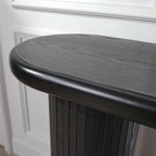 Wood Console Table, Modern Black Console Table, 56' W fluted entryway table,Black Entry Table Narrow Console Table Modern Hallway Table Modern Sofa Table for Living Room