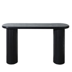 Wood Console Table, Modern Black Console Table, 56' W fluted entryway table,Black Entry Table Narrow Console Table Modern Hallway Table Modern Sofa Table for Living Room