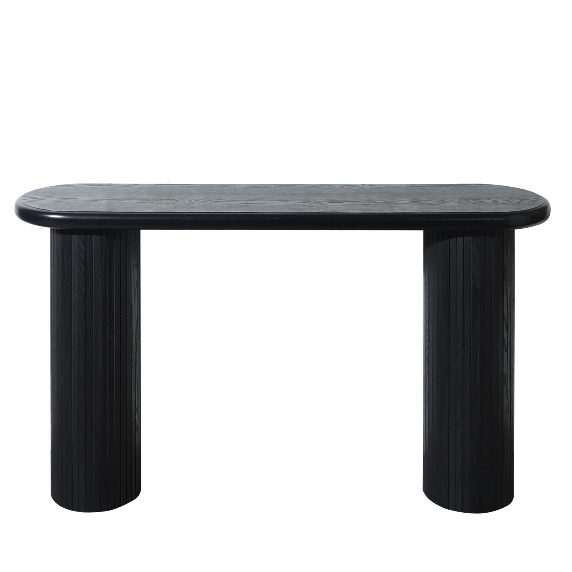 Wood Console Table, Modern Black Console Table, 56' W fluted entryway table,Black Entry Table Narrow Console Table Modern Hallway Table Modern Sofa Table for Living Room