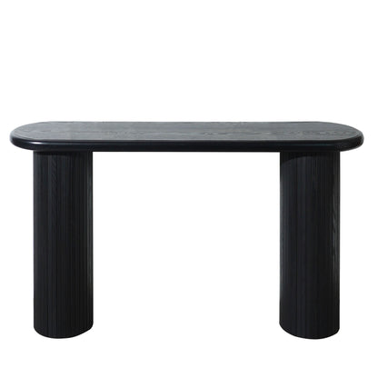 Wood Console Table, Modern Black Console Table, 56' W fluted entryway table,Black Entry Table Narrow Console Table Modern Hallway Table Modern Sofa Table for Living Room