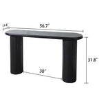 Wood Console Table, Modern Black Console Table, 56' W fluted entryway table,Black Entry Table Narrow Console Table Modern Hallway Table Modern Sofa Table for Living Room