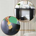 Wood Console Table, Modern Black Console Table, 56' W fluted entryway table,Black Entry Table Narrow Console Table Modern Hallway Table Modern Sofa Table for Living Room