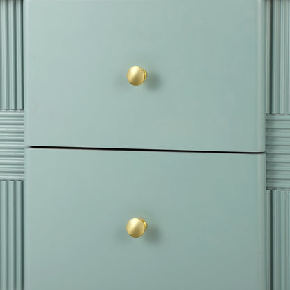 Modern Nightstand with 2 Storage Drawer, Fluted Bedside Table with Golden Metal Handles and Legs, End Table for Living Room and Bedroom, Easy Assembly, Green