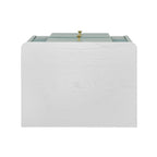 Modern Nightstand with 2 Storage Drawer, Fluted Bedside Table with Golden Metal Handles and Legs, End Table for Living Room and Bedroom, Easy Assembly, Green