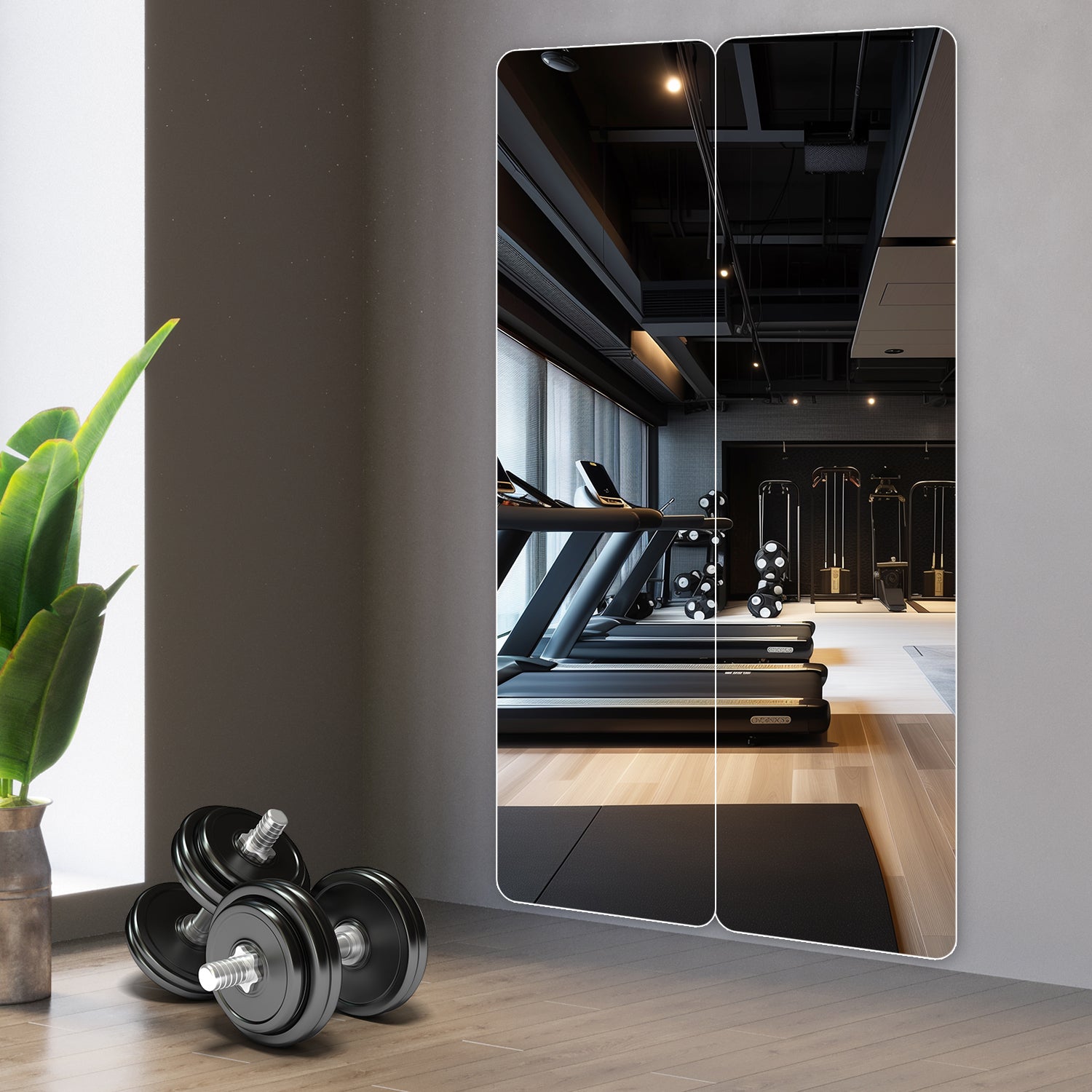Modern Frameless Full Body Mirror with Explosion-Proof Glass and Silver Finish, 60' x 15'