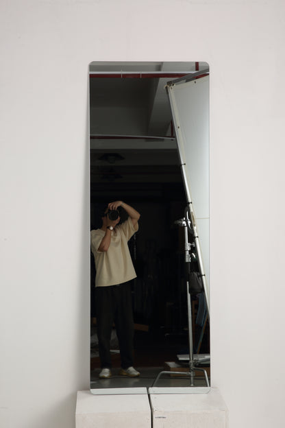 Modern Frameless Full Body Mirror with Explosion-Proof Glass and Silver Finish, 60' x 15'