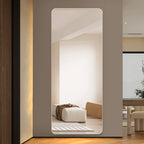 Modern Frameless Full Body Mirror with Explosion-Proof Glass and Silver Finish, 60' x 15'